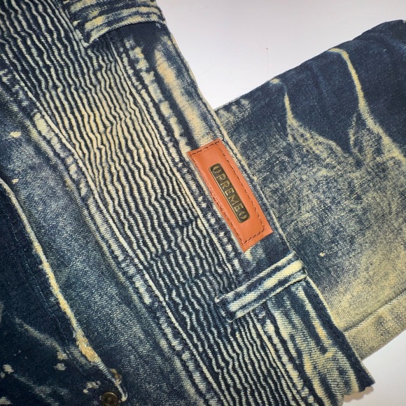 Preme Distressed Blue and Tan Men Jeans y2K - Picture 4 of 8